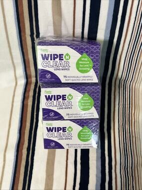 Flents Wipe N Clear Biodegradable Lens Wipes Multi Count Open Box Soft Quilted